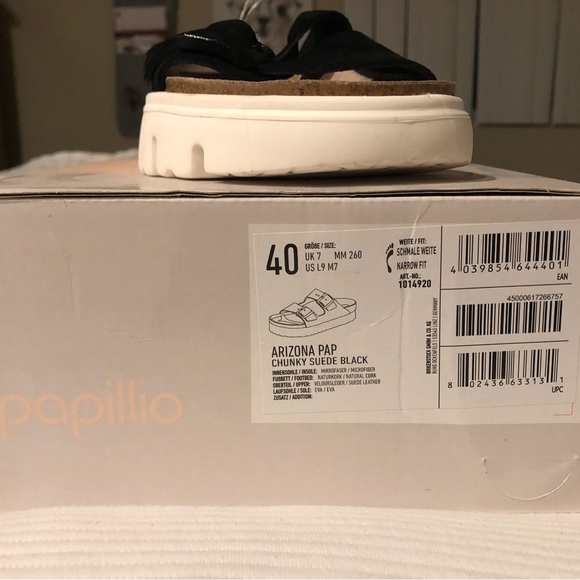 Birkenstock Arizona Chunky Black Suede Sandal.  NWT (New in Box) size 40 (9) - Picture 2 of 4